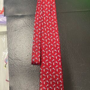 Vineyard Vines Red Tie with Animal Print